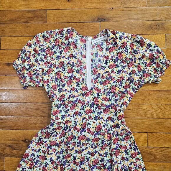 Faithfull The Brand Raphaela Floral Puff Sleeve Mini Dress Size 4 - Picture 6 of 8